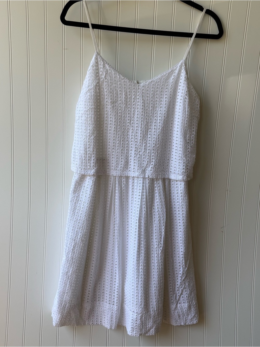 Madewell White Eyelet Overlay Sundress Size 8 coastal vacation beach